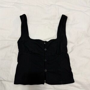 Black revolve Button-Up crop top